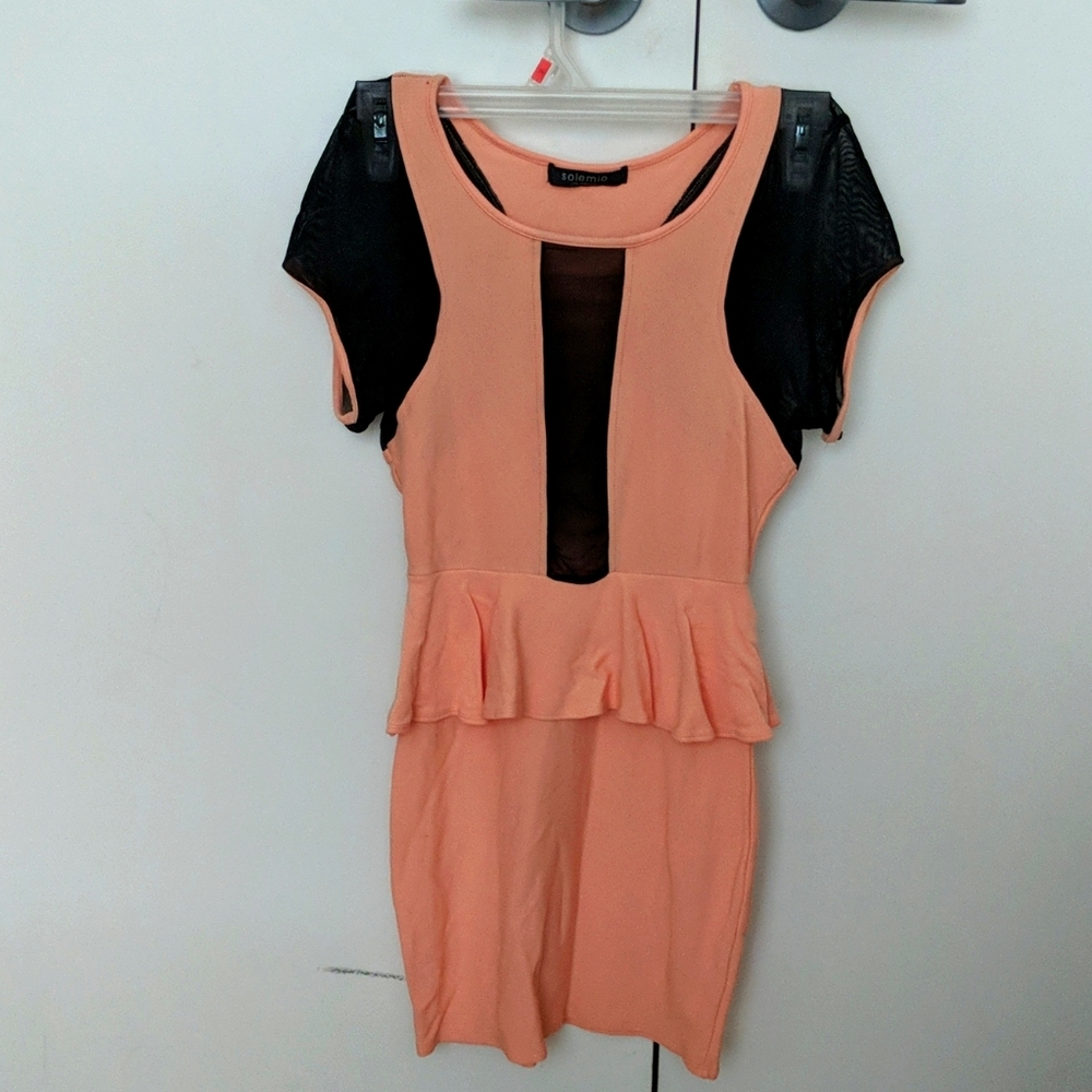 Black and peach dress